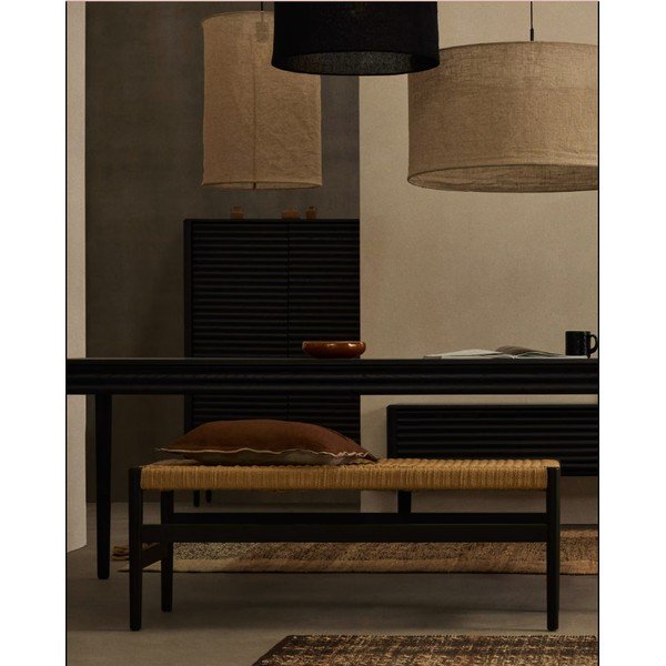 Crna/u prirodnoj boji klupa Zaide – Kave Home-image-1