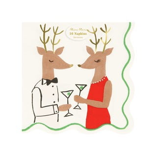 Papirnati ubrusi u setu 16 kom Mr. & Mrs. Reindeer – Meri Meri