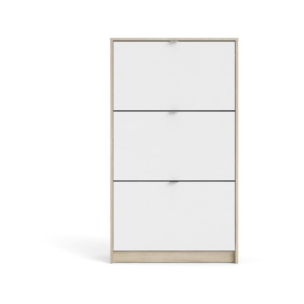 Bijeli/u prirodnoj boji preklopni ormarić za cipele u dekoru hrasta Shoes – Tvilum-image-2