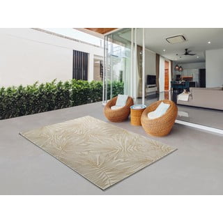 Beige vanjski tepih Universal Hibis Leaf, 80 x 150 cm