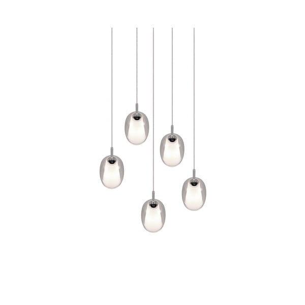 Viseća svjetiljka u srebrnoj boji sa staklenim sjenilom ø 48 cm Barret – Trio Select-image-4