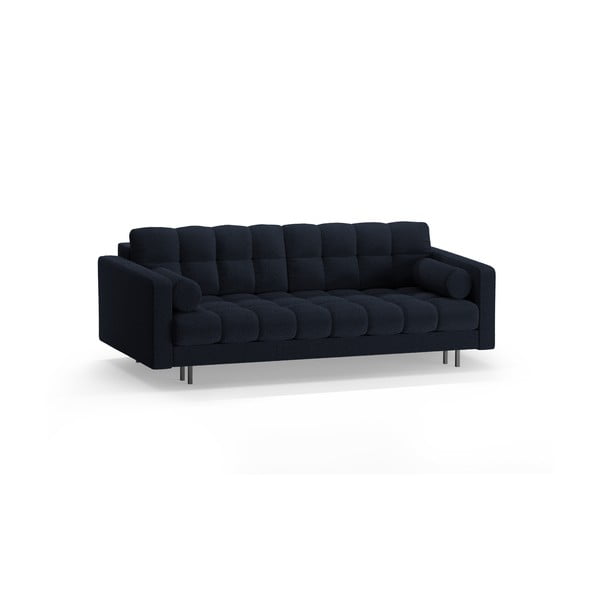 Tamno plava sklopiva/s prostorom za odlaganje sofa od bouclé tkanine 222 cm Bali – Cosmopolitan Design-image-3