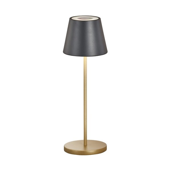 Crna/u zlatnoj boji LED stolna lampa s metalnim sjenilom (visina 34 cm) Cosenza – Fischer & Honsel