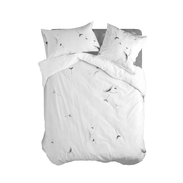 Bijela pamučna navlaka za poplun za bračni krevet 200x200 cm Dandelion – Blanc