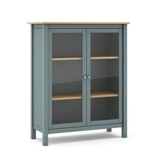 Vitrina prljavo zelena od masivnog bora 90x110x40 cm Misti – Marckeric