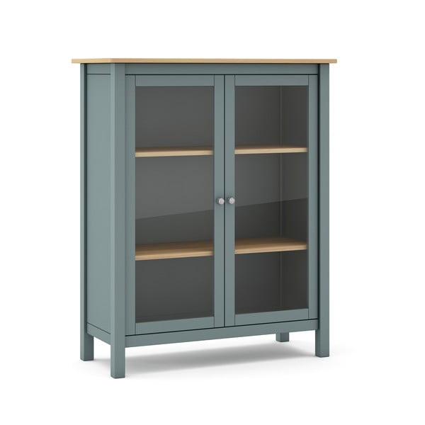 Vitrina prljavo zelena od masivnog bora 90x110x40 cm Misti – Marckeric-image-1