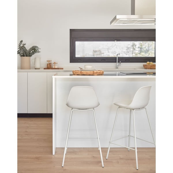 Bijela barska stolica (visine sjedala 65 cm) Brighter – Kave Home-image-1