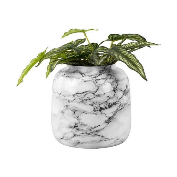 Bijelo-crna željezna vaza PT LIVING Marble, visina 12,5 cm-image-2