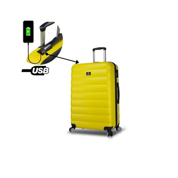 Žuti putni kovčeg na kotačima s USB priključkom My Valice COLORS RESSNO Veliki kovčeg-image-2
