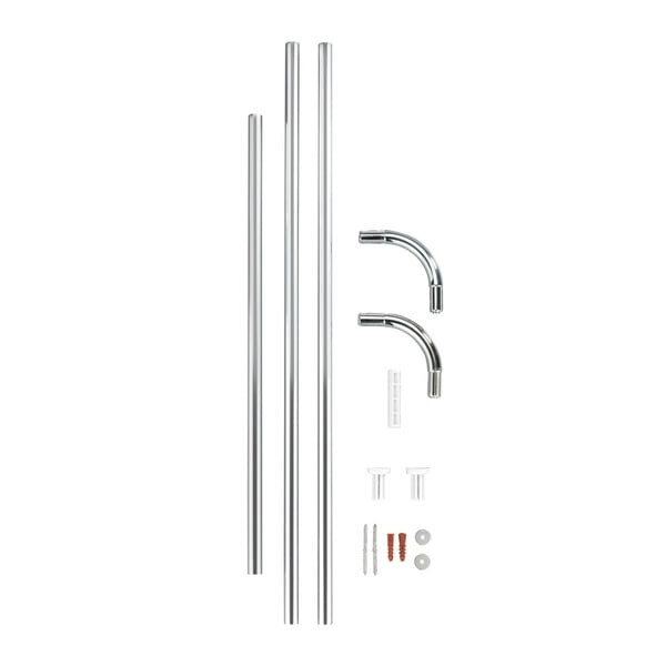 Univerzalna kutna šipka u srebrnoj boji za zavjesu za tuš ili kadu Wenko, ø 2 cm-image-2