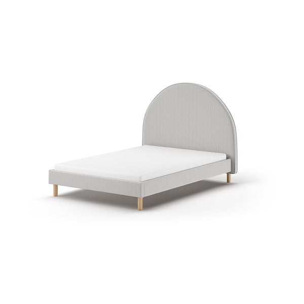 Sivi tapecirani krevet s podnicom 140x200 cm MOON – Vipack