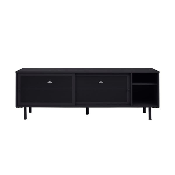 Crna metalna TV komoda 160x55x45 cm Veep – Unique Furniture