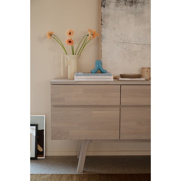 Komoda od punog hrasta u svijetloj prirodnoj boji 170x77x42 cm Cleardale – Rowico-image-1