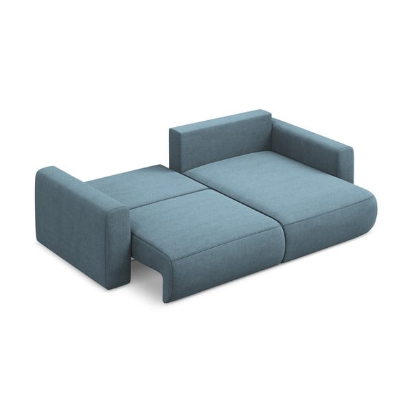 Svijetlo plava sklopiva/s prostorom za odlaganje kutna garnitura (s desnim kutom/s ležaljkom) Kapua – Makamii-image-3