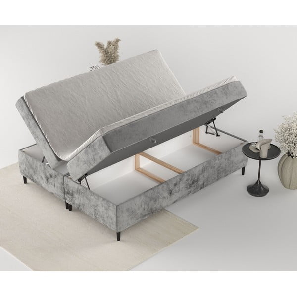 Tamno sivi boxspring krevet s prostorom za pohranu 180x200 cm Araya – Maison de Rêve-image-4