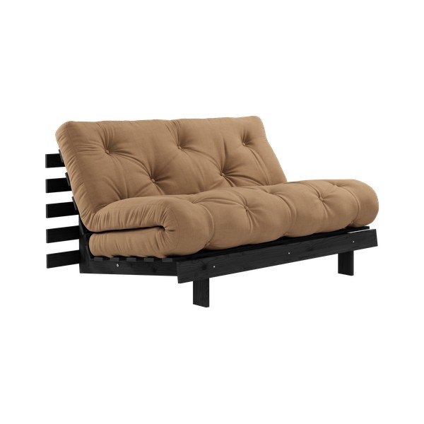 Smeđa sklopiva sofa 140 cm Roots Black Night – Karup Design