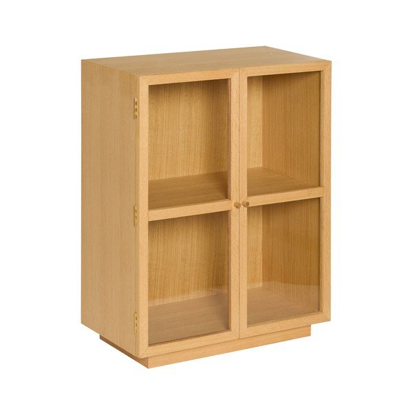 Viseća vitrina u dekoru hrasta u prirodnoj boji 70x90x39 cm Mae – Hübsch-image-3
