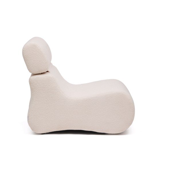 Fotelja od bouclé tkanine boje slonovače Club – Kave Home-image-3