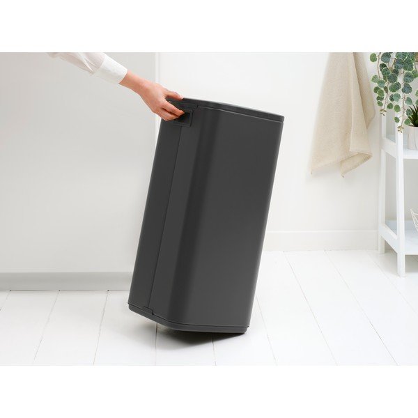 Tamno siva željezna kanta za smeće na dodir 30 l Bo Touch – Brabantia-image-2