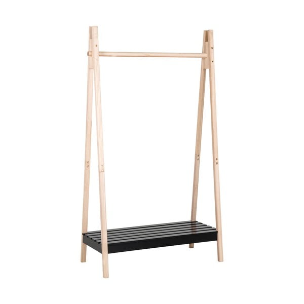 Crni stalak za odjeću od punog drveta paulovnije Torino - House Nordic-image-4