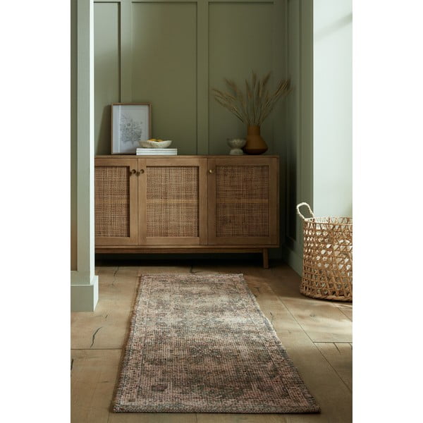 Kaki zelena ručno rađena staza od mješavine jute 60x230 cm Selena Jute Traditional – Flair Rugs-image-1