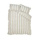 Bež posteljina za krevet za jednu osobu 135x200 cm Seersucker Frill Stripe – Catherine Lansfield