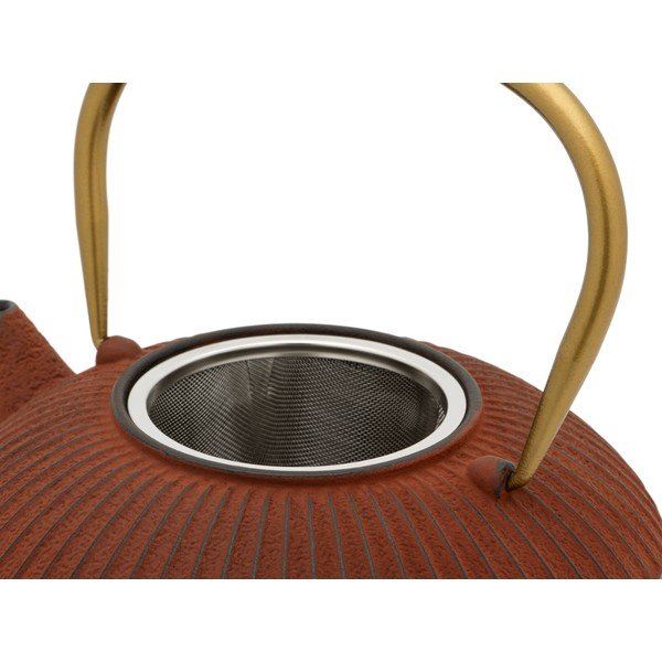 Svijetlo crveni čajnik od lijevanog željeza 1,1 l Linhai – Bredemeijer-image-4