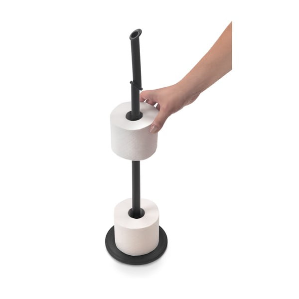 Mat crni željezan držač za WC papir Lava – Metaltex-image-2