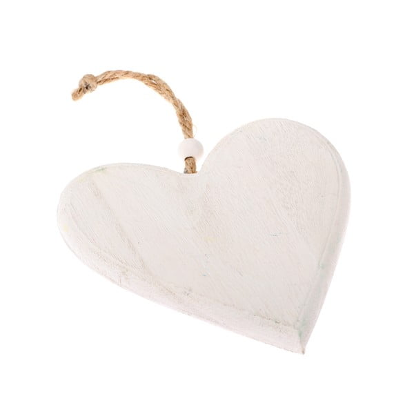 Bijeli drveni viseći ukras Dakls So Cute Heart