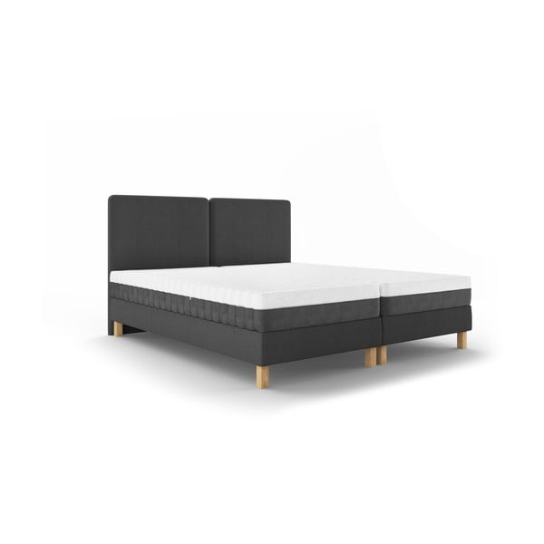 Tamno sivi bračni krevet Mazzini Beds Lotus, 180 x 200 cm