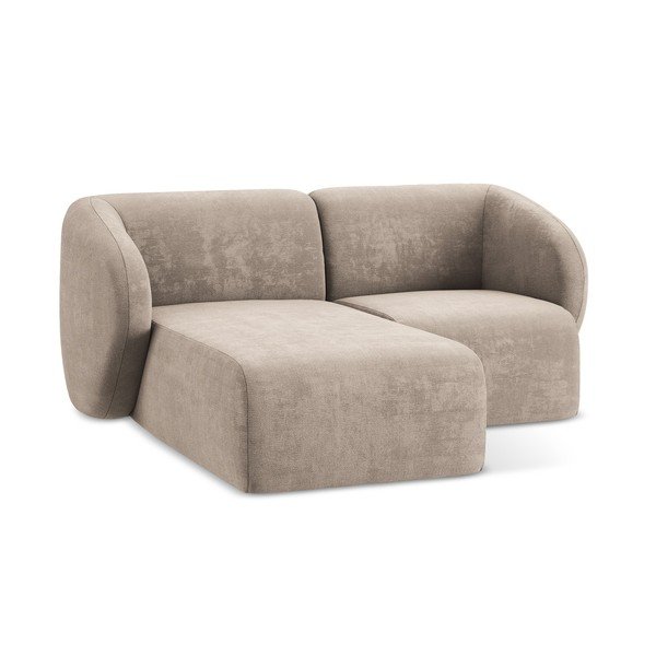 Svjetlo smeđa kutna garnitura od šenila (s lijevim kutom/s ležaljkom) Lani – Makamii-image-4