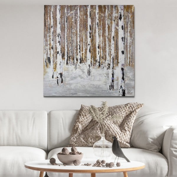 Ručno oslikana slika 70x70 cm Birch Wood – Wallity-image-1