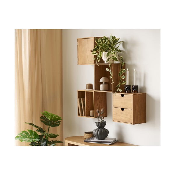 Polica s više razina od punog hrasta u prirodnoj boji 18 cm Townsville – House Nordic-image-2