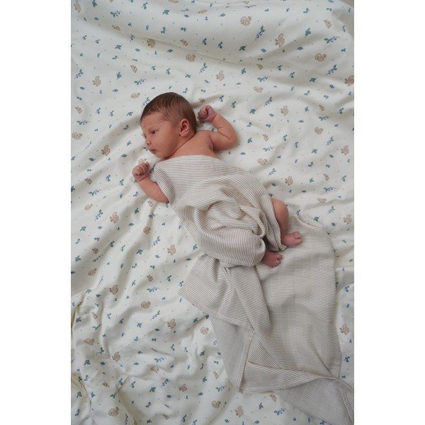 Krem dječja posteljina za krevet za jednu osobu od organskog pamuka 140x200 cm Blueberries – Cam Cam Copenhagen-image-3