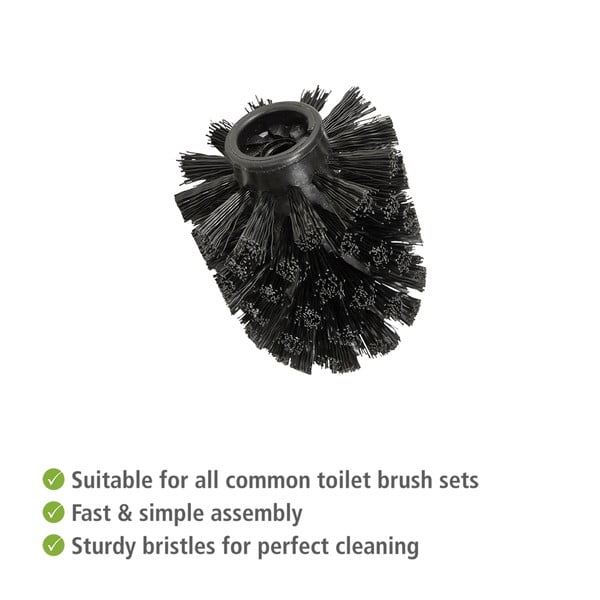 Crne plastične zamjenske glave za WC četke u setu 10 kom Ø8cm – Wenko-image-1