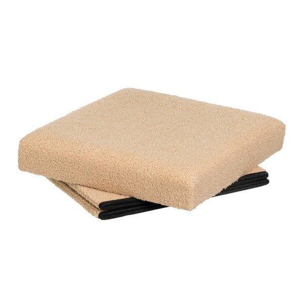 Svjetlo smeđi tabure od bouclé tkanine Folding – Casa Selección-image-2