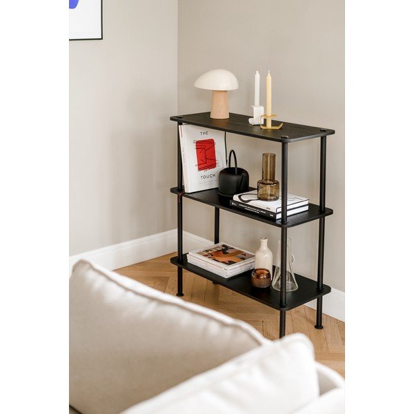 Crni regal u dekoru hrasta 80x90,5x35 cm Teidi – noo.ma-image-3