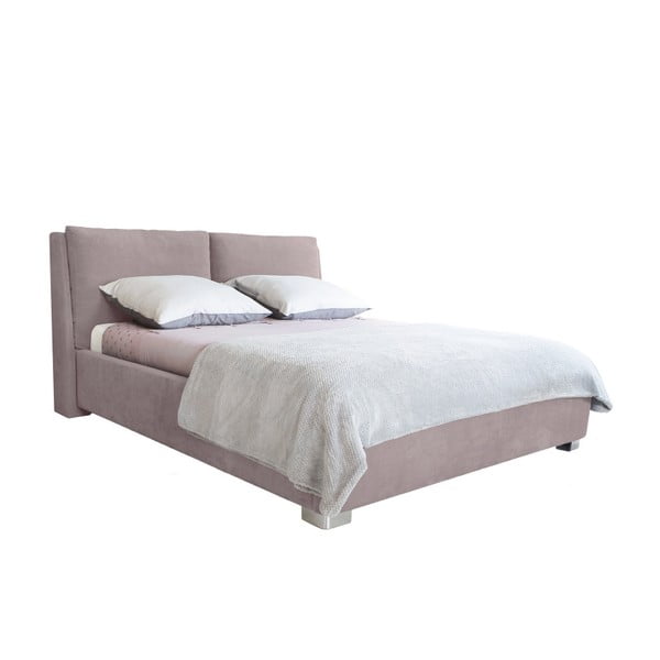 Svijetlo ružičasti bračni krevet Mazzini Beds Vicky, 160 x 200 cm
