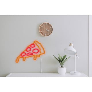 Narančasto-crveni zidni svjetleći ukras Candy Shock Pizza, 40 x 22 cm