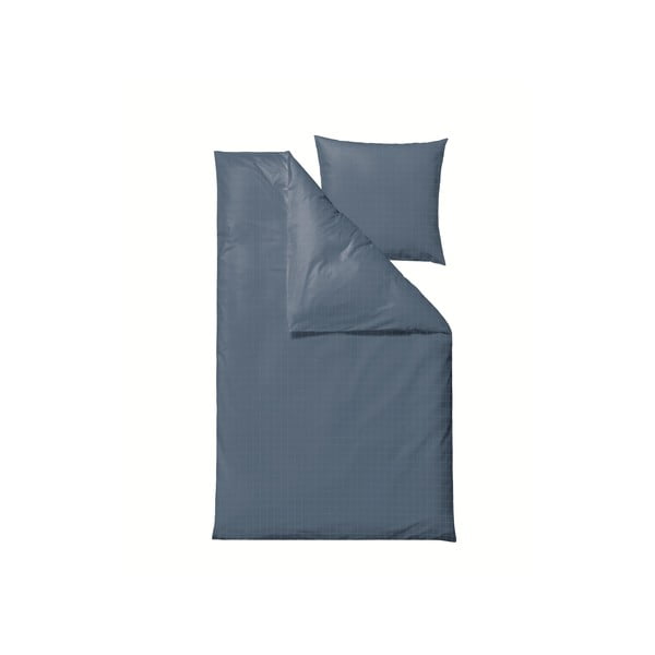 Plava posteljina od damasta za bračni krevet Södahl Clear, 200 x 220 cm