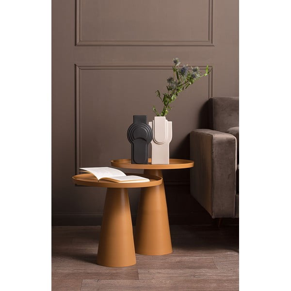 Senf žuti metalni pomoćni stolić Leitmotiv Force, visina 37,5 cm-image-1