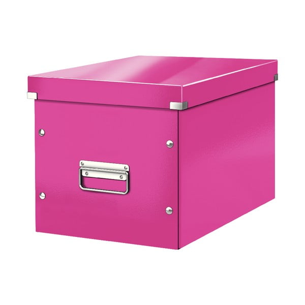 Ružičasta kartonska kutija za pohranu s poklopcem 32x36x31 cm Click&Store – Leitz