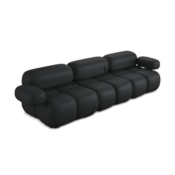 Crna sofa od imitacije kože 285 cm Lokua – Makamii-image-1
