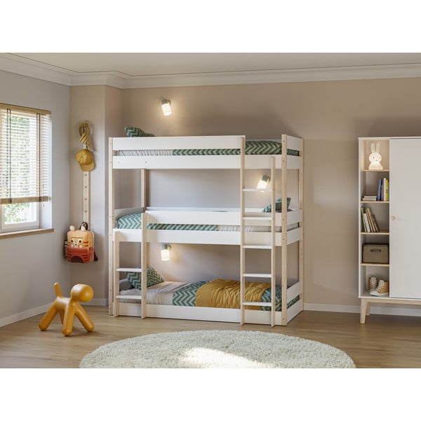 Bijeli/u prirodnoj boji dječji krevet na kat 90x190 cm Valka – Marckeric-image-1