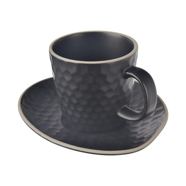 Crna keramička šalica za cappuccino 250 ml Tea Time – Orion-image-2