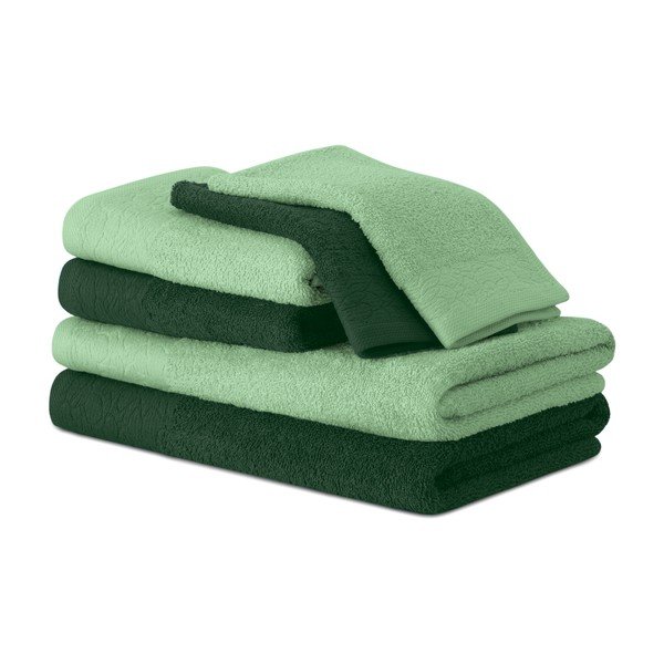 Zeleni pamučni set ručnika 6 kom od frotira Flos – Restilo