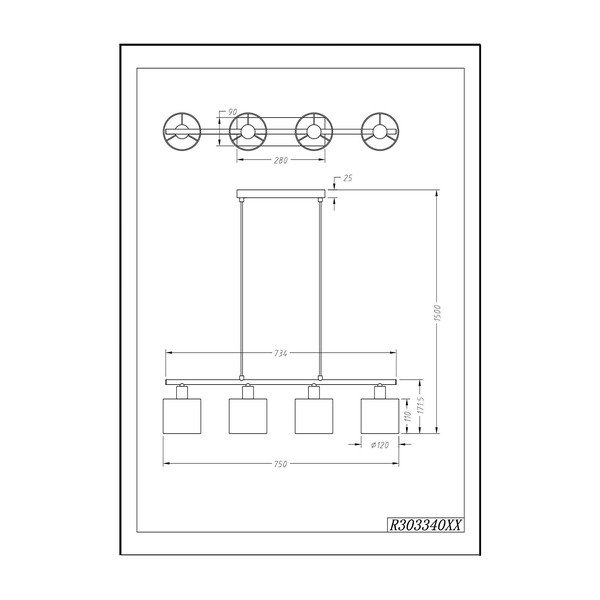 Bijela visilica za 4 Realityp Pendant Tommy žarulje-image-2