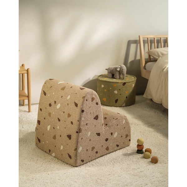 Svjetlo smeđa dječja fotelja od bouclé tkanine/od šenila Terrazzo Cloud – Wigiwama-image-4