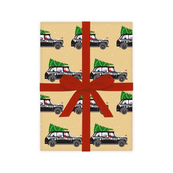 5 listova žutog papira za zamatanje Eleanor stuart London Christmas, 50 x 70 cm-image-2