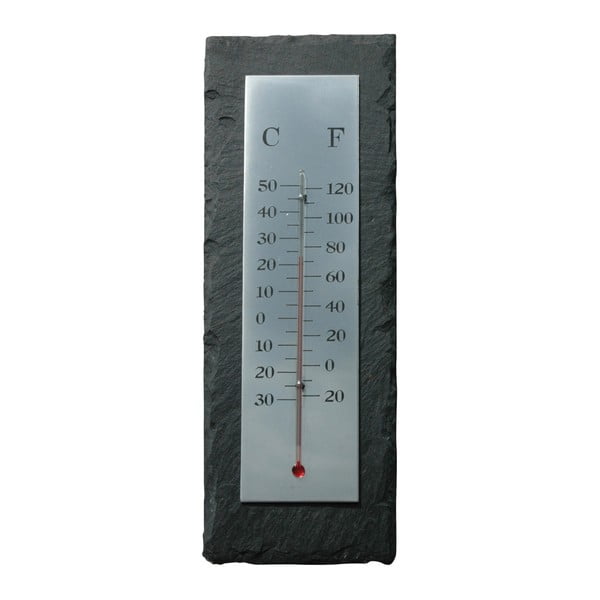 Esschert Design Rectangle termometar od škriljevca, 30 x 10 cm